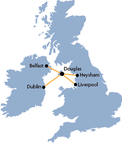 Ferry routes to and from the Isle of Man